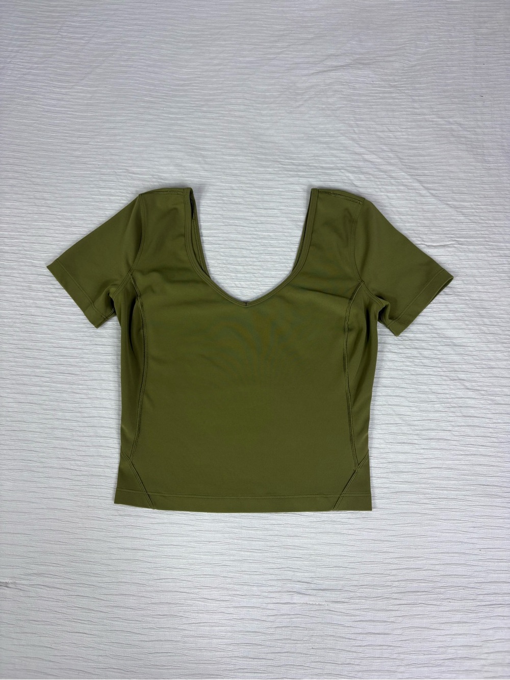 lululemon athletica Olive Scoop-Neck Short Sleeve Top